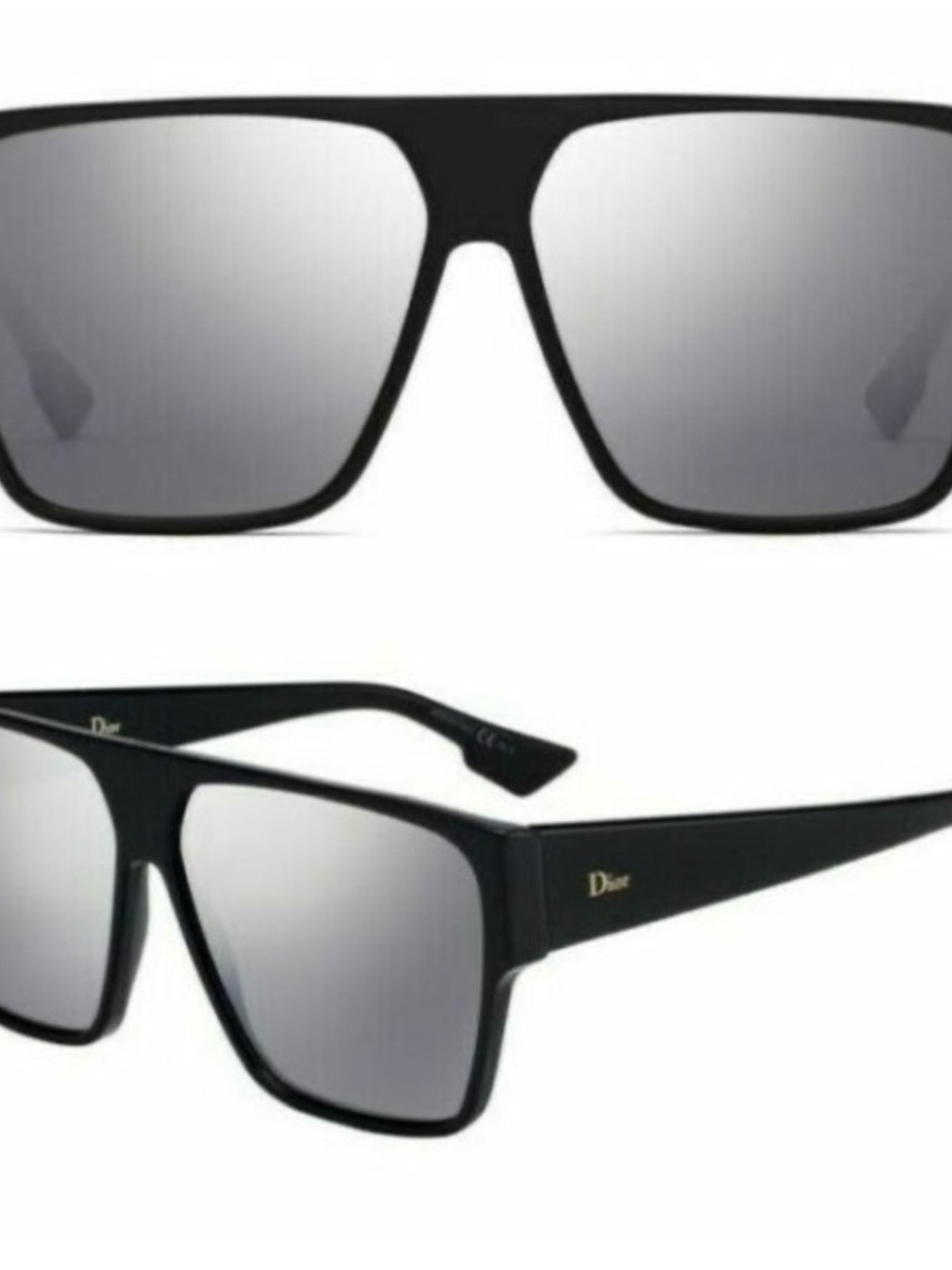 Dior Black Frame with Silver Mirrored Lenses Sunglasses
